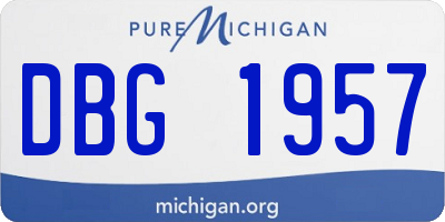 MI license plate DBG1957
