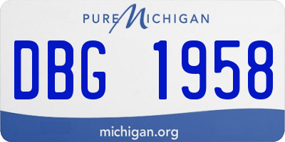 MI license plate DBG1958