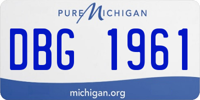 MI license plate DBG1961