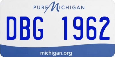 MI license plate DBG1962