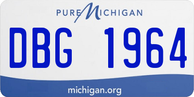 MI license plate DBG1964