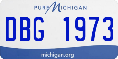 MI license plate DBG1973