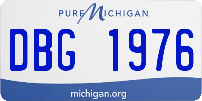 MI license plate DBG1976