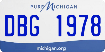 MI license plate DBG1978
