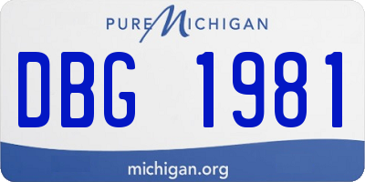 MI license plate DBG1981