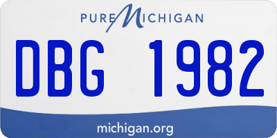 MI license plate DBG1982