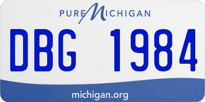 MI license plate DBG1984