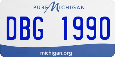 MI license plate DBG1990