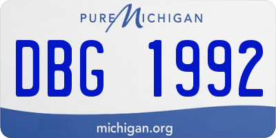 MI license plate DBG1992