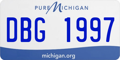 MI license plate DBG1997