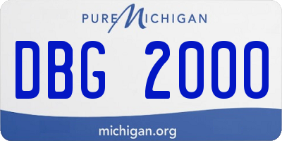 MI license plate DBG2000