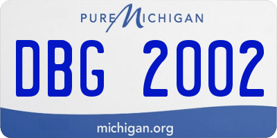 MI license plate DBG2002