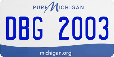MI license plate DBG2003
