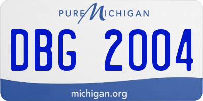 MI license plate DBG2004