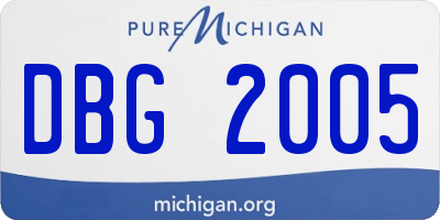 MI license plate DBG2005