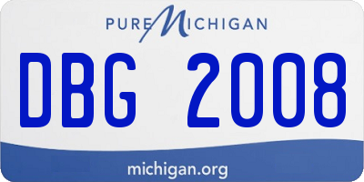 MI license plate DBG2008