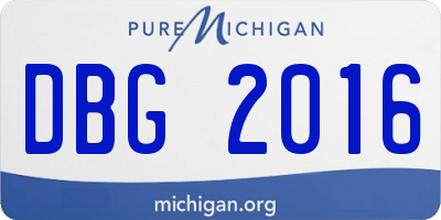 MI license plate DBG2016