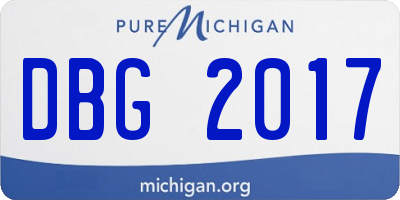 MI license plate DBG2017