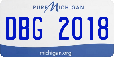 MI license plate DBG2018