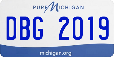 MI license plate DBG2019