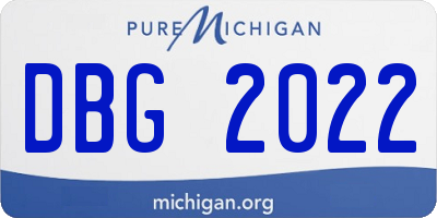 MI license plate DBG2022