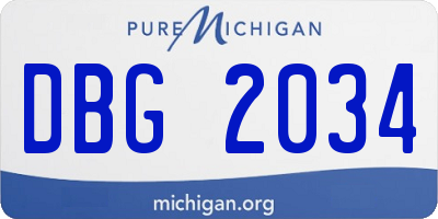 MI license plate DBG2034