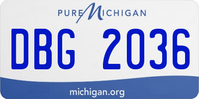MI license plate DBG2036