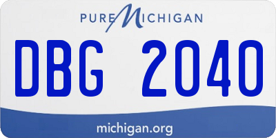MI license plate DBG2040