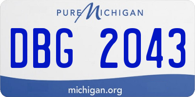 MI license plate DBG2043