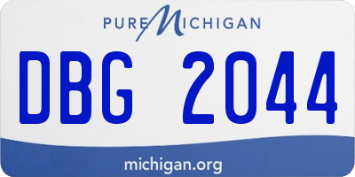 MI license plate DBG2044