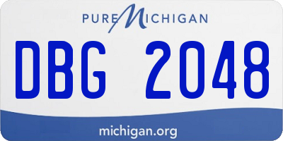 MI license plate DBG2048