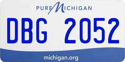 MI license plate DBG2052