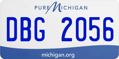 MI license plate DBG2056