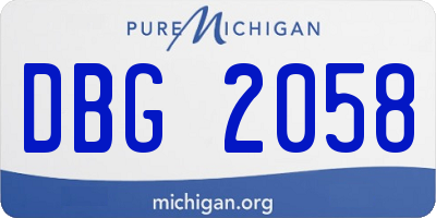 MI license plate DBG2058