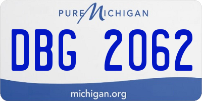 MI license plate DBG2062