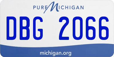 MI license plate DBG2066