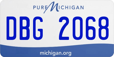 MI license plate DBG2068