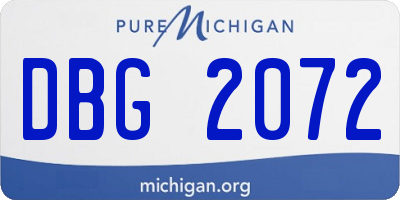 MI license plate DBG2072