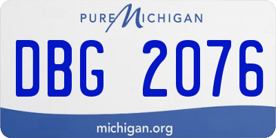 MI license plate DBG2076