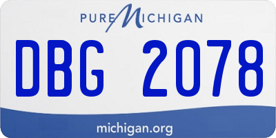 MI license plate DBG2078
