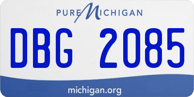 MI license plate DBG2085