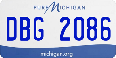 MI license plate DBG2086