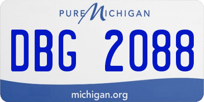MI license plate DBG2088