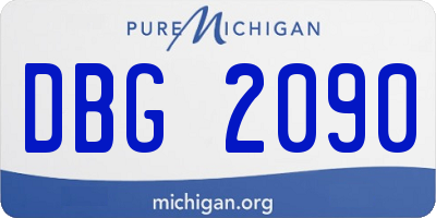 MI license plate DBG2090