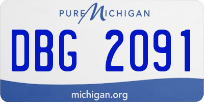 MI license plate DBG2091