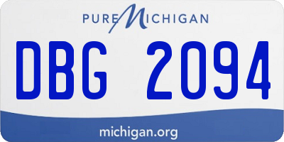 MI license plate DBG2094