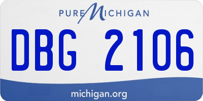 MI license plate DBG2106