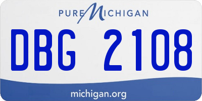 MI license plate DBG2108