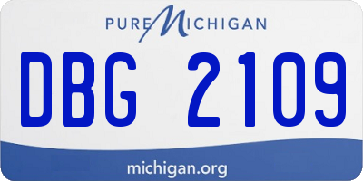 MI license plate DBG2109