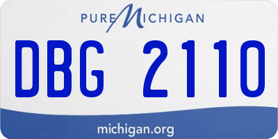 MI license plate DBG2110